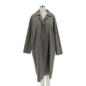 00646 All Row Trench Jacket Green size Small minimalist fall spring casual